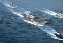 H ομάδα μάχης του μοναδικού βρετανικού αεροπλανοφόρου HMS Queen Elizabeth