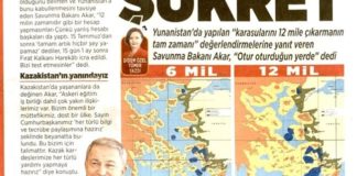 Πρωτοσέλιδο στη Milliyet ο τουρκικός χάρτης