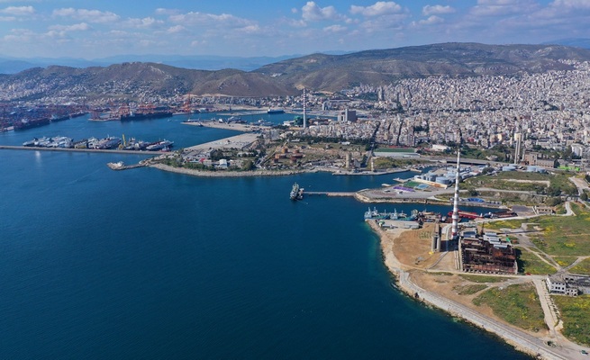 Aerial,Drone,Bird's,Eye,Photo,From,Industrial,Area,Of,Perama,