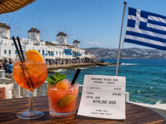 Ανήκουστο και αδιανόητο : 876 δολάρια για δύο ποτά – Εξοργίζει η απληστία της Μυκόνου – Ο Έλληνας δεν βλέπει διακοπές, μόνο… ακρίβεια